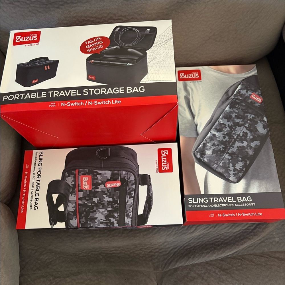 Nintendo Switch Black and Gray Sling Travel Bag, Portable Bag, and travel bag